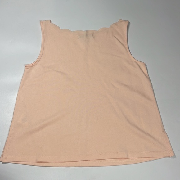 Anthropologie Eri + Ali Light Pink Scalloped Neckline Tank Top Size S - Picture 2 of 6
